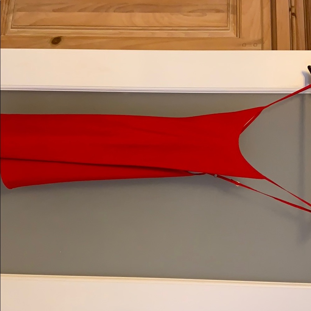 Red strappy dress